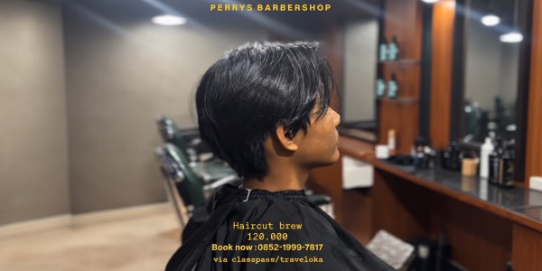 Haircut Brew di Perrys Barbershop Cuma Rp 120 Ribu Pakai 2 Aplikasi Ini
